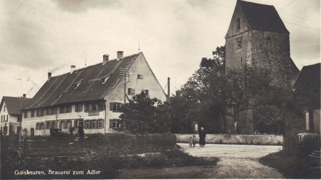 Blick auf Hotel Gasthaus Adler im frühen 20. Jahrhundert