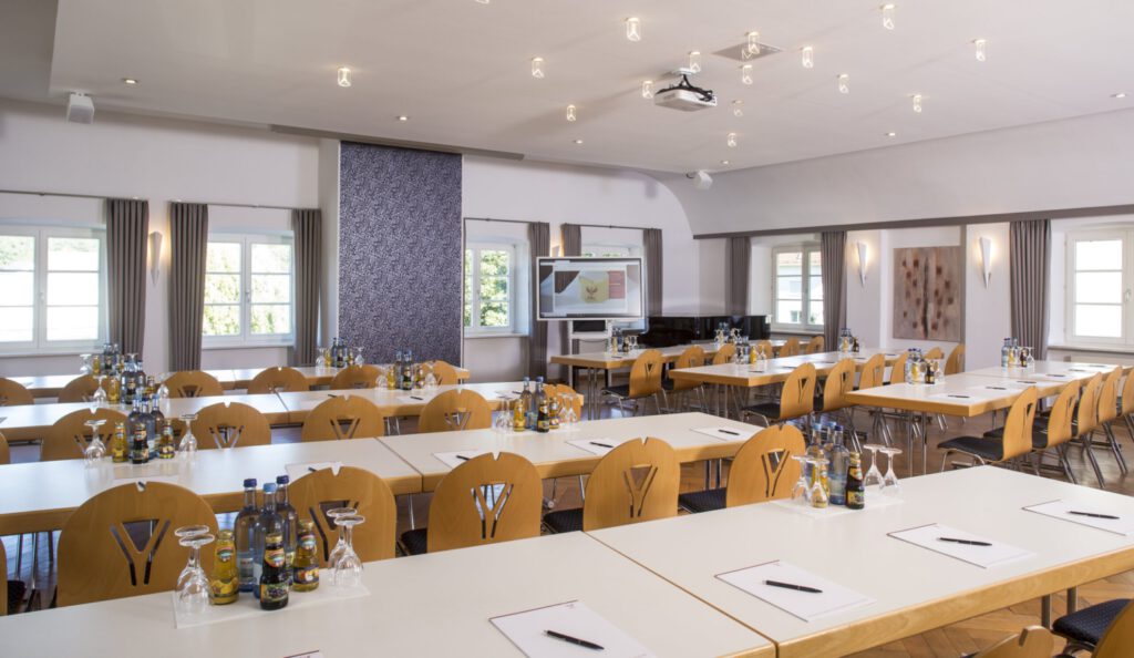 Seated conference room in the Hotel Gasthaus Adler for meetings